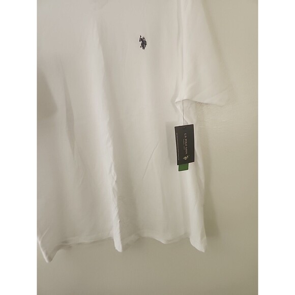 Men's U.S Polo Assn.  White Logo V-Neck Short Sleeve T-Shirt Size 3x Large - Picture 2 of 10